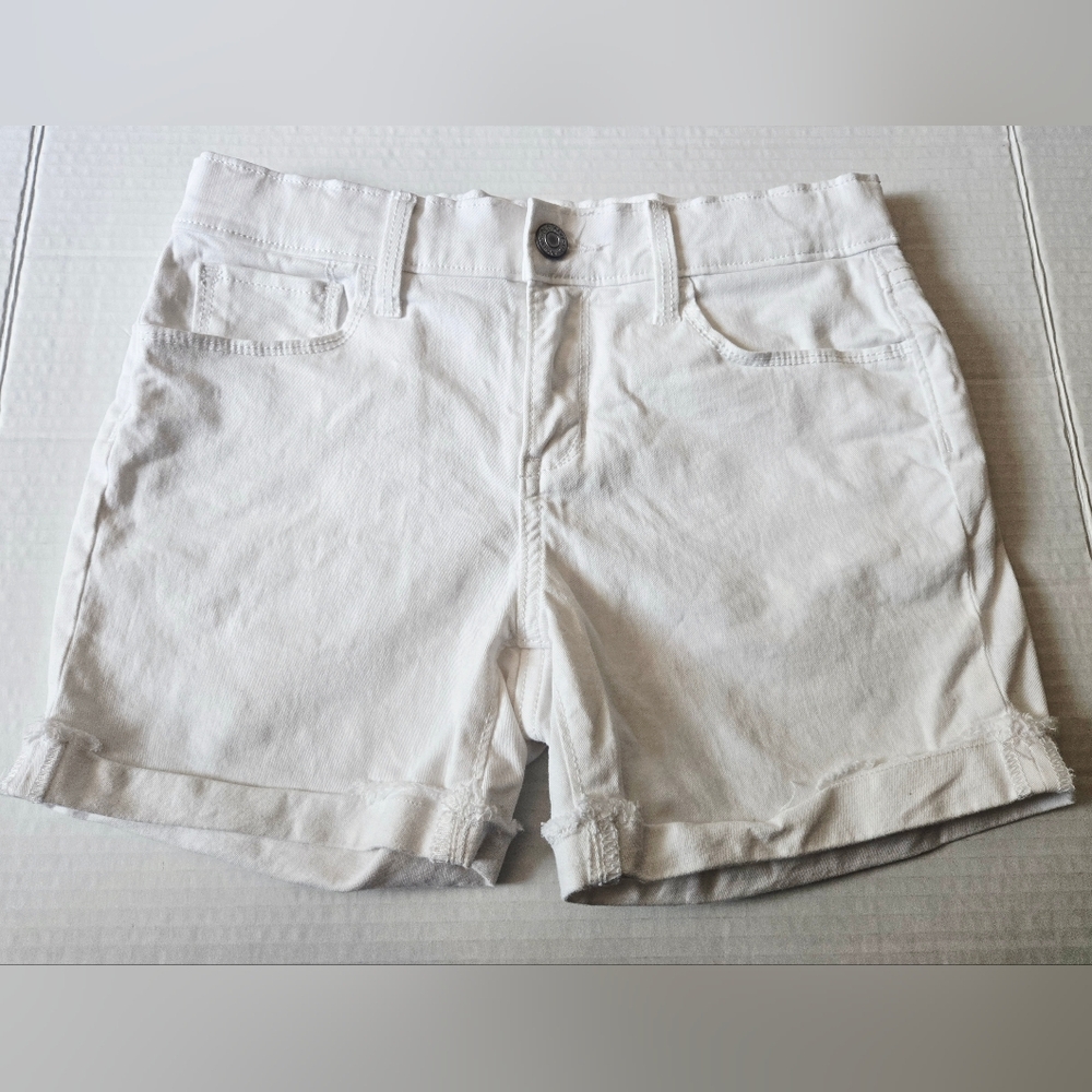 White Old Navy Rolled Hem Adjustable Waist‎ Shorts Size 12